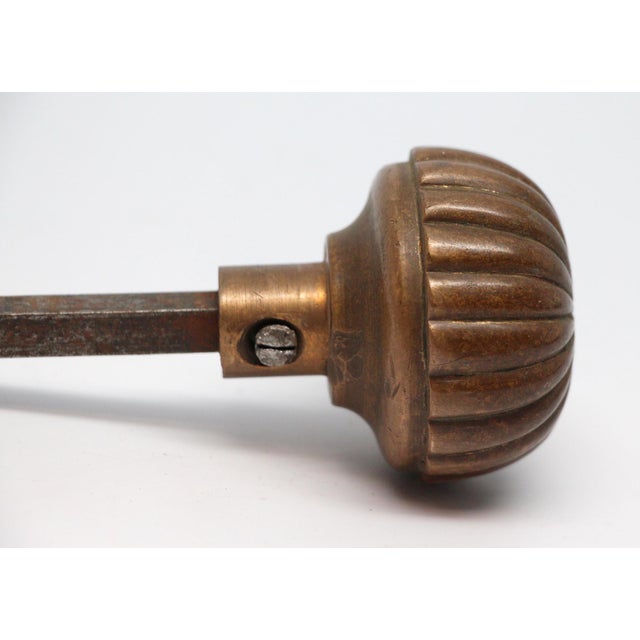 Traditional Antique Cast Bronze Fluted Petite Interior Door Knob For Sale - Image 3 of 4