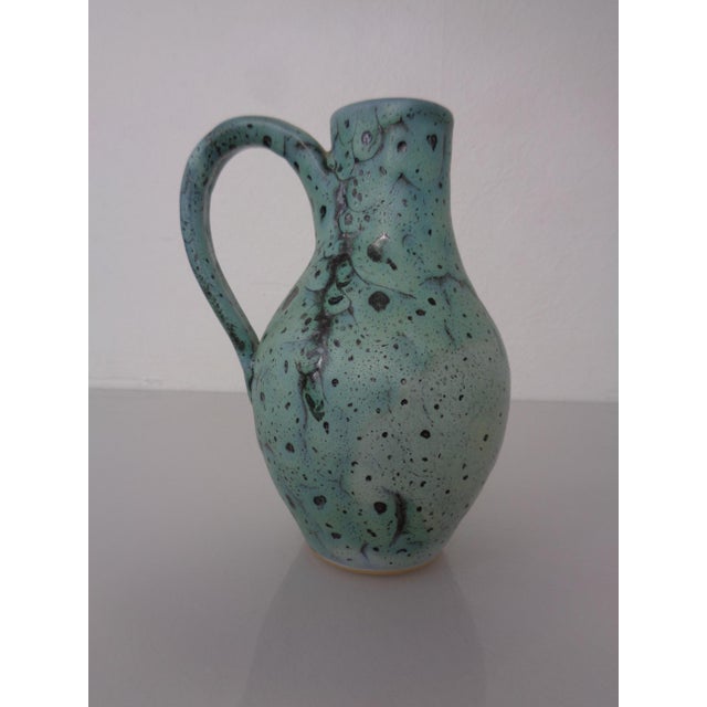 1960s Turquoise Studio Ceramic Vase by Kerstin and Ralf Unterstab for Kunsttöpferei Unterstab, East Germany, 1960s For Sale - Image 5 of 18
