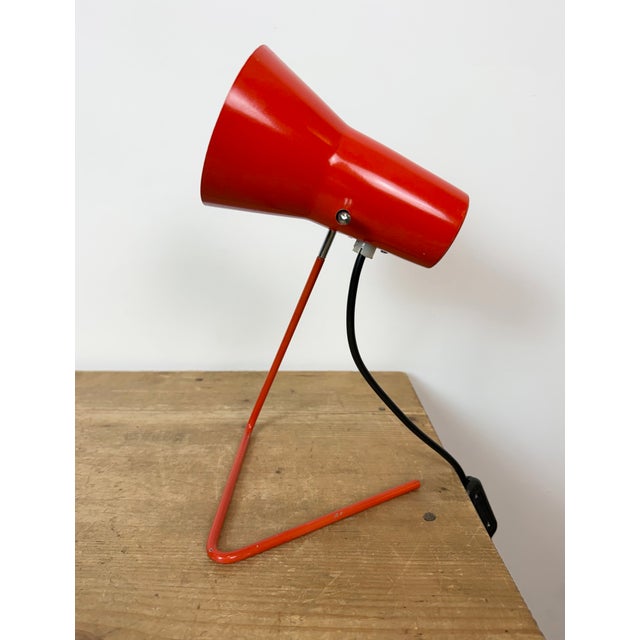 Mid-Century Modern Vintage Red Table Lamp by Josef Hurka for Drupol, 1960s For Sale - Image 3 of 18