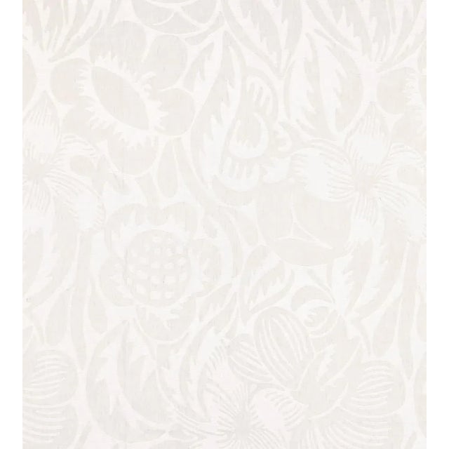 The House of Scalamandré Deco Flower Fabric, Pearl Grey For Sale