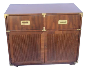 1970s Mid Century Henredon Campaign Buffet/Server Tv Stand