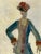 A pair of unusual and very intriguing large scale reverse glass paintings of a noble man and woman. She with her long neck...