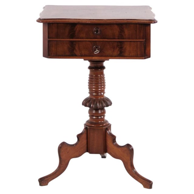 Hand-Polished Mahogany Pedestal Table, 1860s For Sale - Image 11 of 11