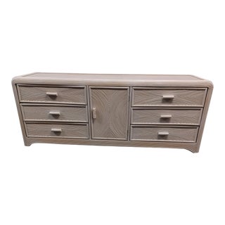 Coastal Style Pencil Reed Dresser in the Style of Gabriella Crespi 1980s For Sale