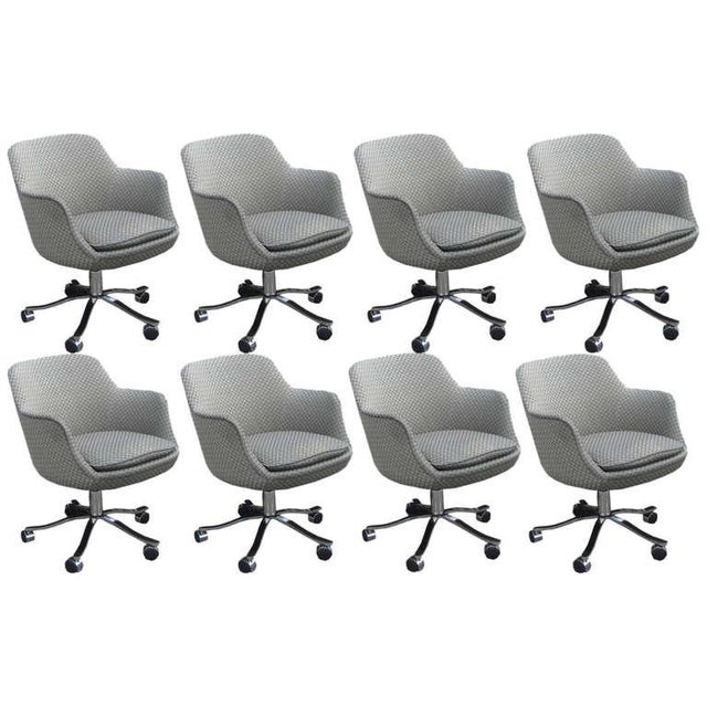 1 Nicos Zographos Bucket Chair With Grey Circle Upholstery For Sale In Houston - Image 6 of 6