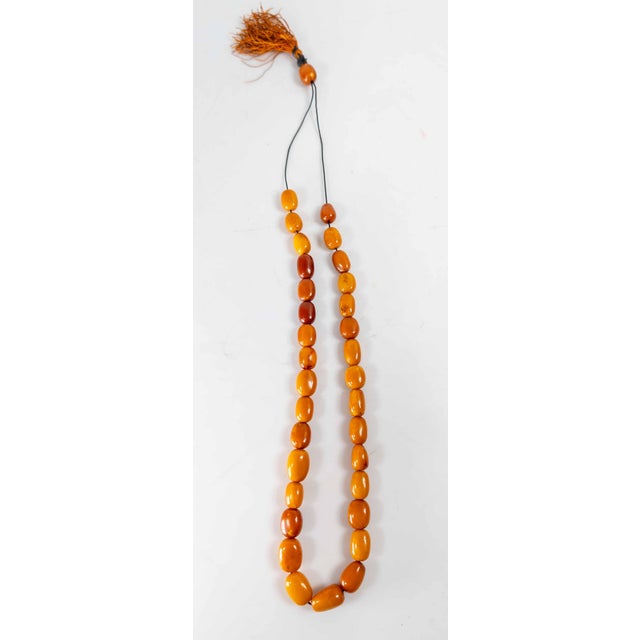 20th Century Butterscotch Egg Yolk Amber Prayer Necklace For Sale - Image 9 of 12
