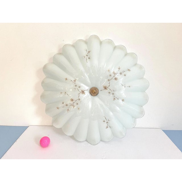 1950s Fluted Glass Parasol Flush Light For Sale - Image 10 of 16