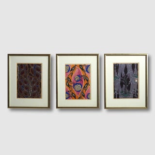 Antique Woodcut in the Style of Matisse, 1910s, Set of 3 For Sale