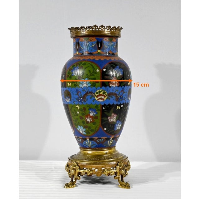 Antique Gold and Emaux Bronze Vase For Sale - Image 16 of 18