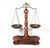 Wood A Sculptural Brass Balance Scale on a Warm Wood Base—instant Library-Worthy Drama. For Sale - Image 7 of 10