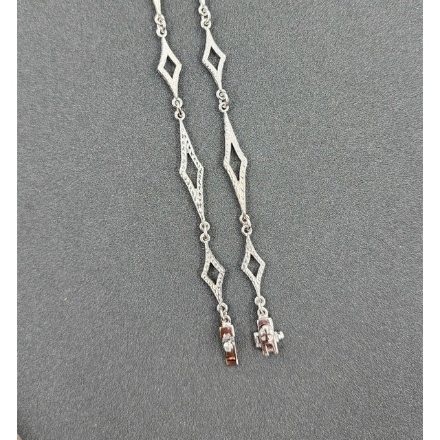 Metal Loree Rodkin 18k White Gold Rose Cut Diamond Necklace For Sale - Image 7 of 8