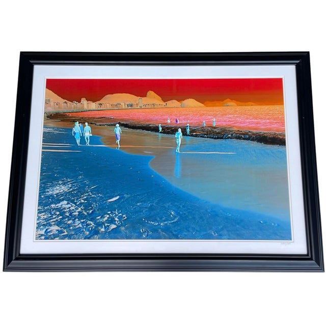 A seriously striking contemporary photograph depicting the Rio de Janeiro coastline, dramatically transformed through an...