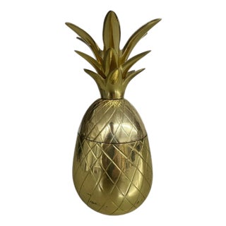 Vintage Metal Pineapple Container For Sale