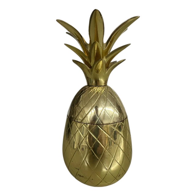 Vintage Metal Pineapple Container For Sale