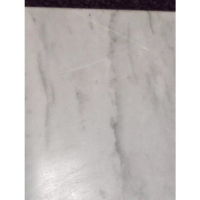 Antique 1920s French Oak Nightstand Carved Oak Tree & Acorn Design White Marble For Sale - Image 12 of 12