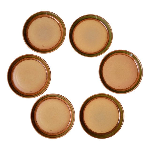 Vintage Esso Stoneware Plates, 1970s, Set of 6 For Sale