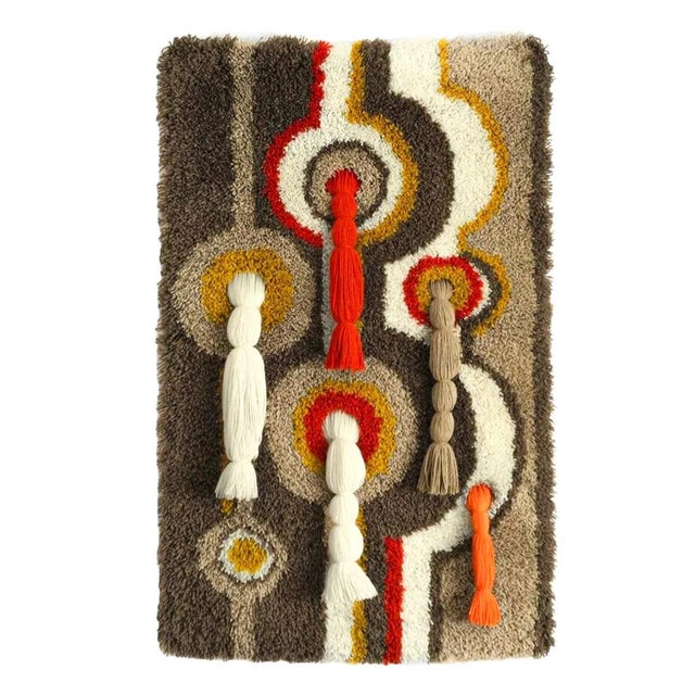 1970s Vintage German Wool Wall Tapestry, 1970s For Sale - Image 5 of 5