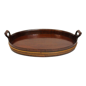 Circa 1800 Georgian Period English Oval Wooden Serving Tray