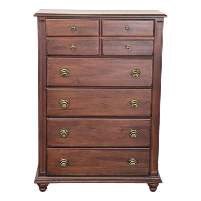 Broyhill Wooden Dresser With 5 Drawers, Classic Chestnut Finish For Sale