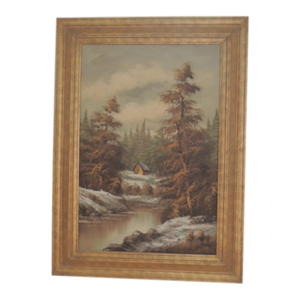 1960s Oil Painting by S. Wolford 32 X 44 "California School of Painters" Landscape Scene