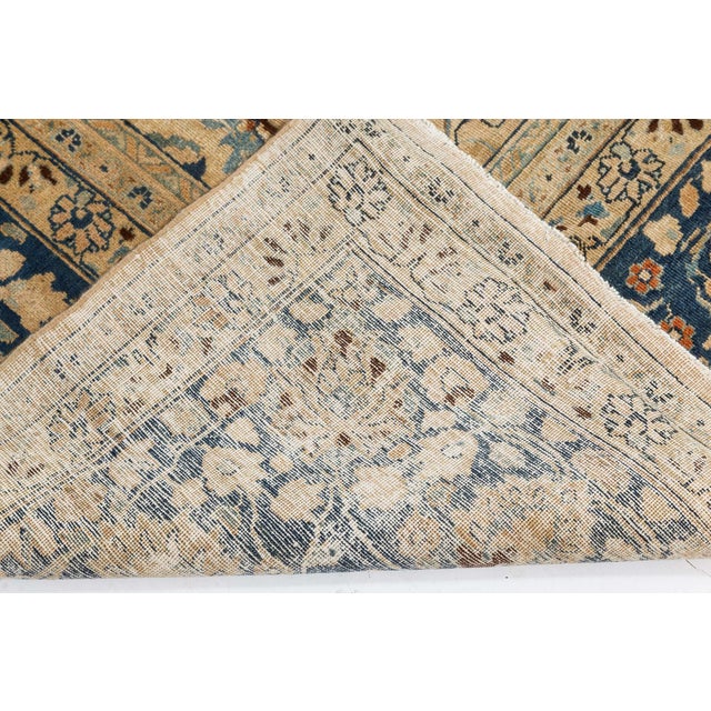 Antique Khorassan Botanic Design Handmade Wool Rug For Sale - Image 4 of 8