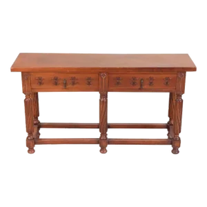 Carved Leg Mahogany Jacobean Style Console Table