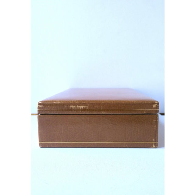 Leather Jewelry Box Made in Spain, Similar to Italian For Sale - Image 10 of 12