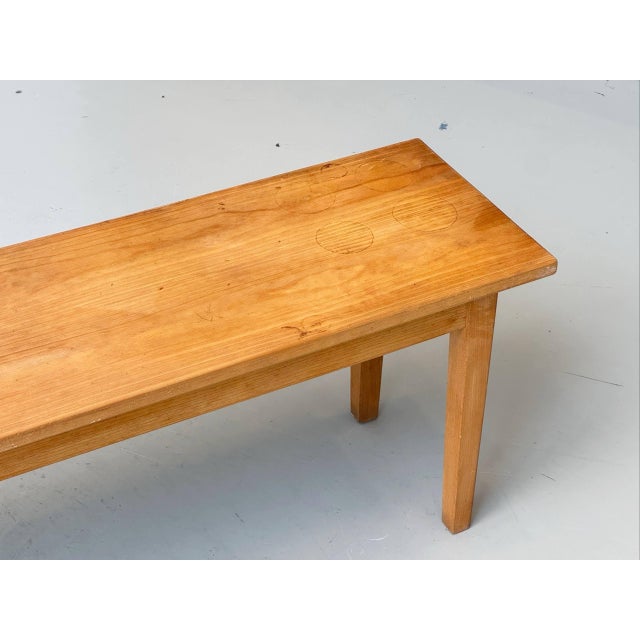 Vintage Wooden Bench with Seat in Beech, 1970s For Sale - Image 4 of 18