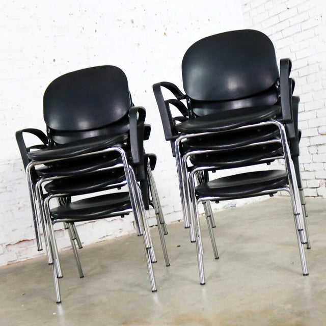 Black Black Torsion Chairs by Giancarlo Piretti for Ki Set of Eight 7 Arm and 1 Side For Sale - Image 8 of 13