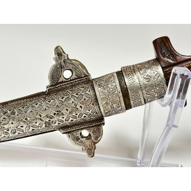 Moroccan Antique Moroccan Berber Khanjar Dagger With Sheath For Sale - Image 3 of 15