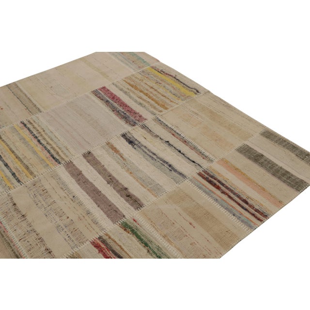 2010s Rug & Kilim’s Patchwork Kilim in Polychromatic Stripes For Sale - Image 5 of 7