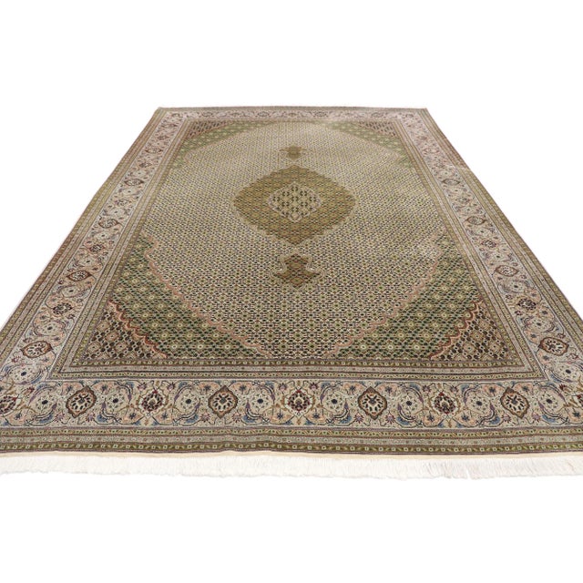 Victorian Vintage Persian Mahi Tabriz Rug - 06'07 X 09'10 For Sale - Image 3 of 9