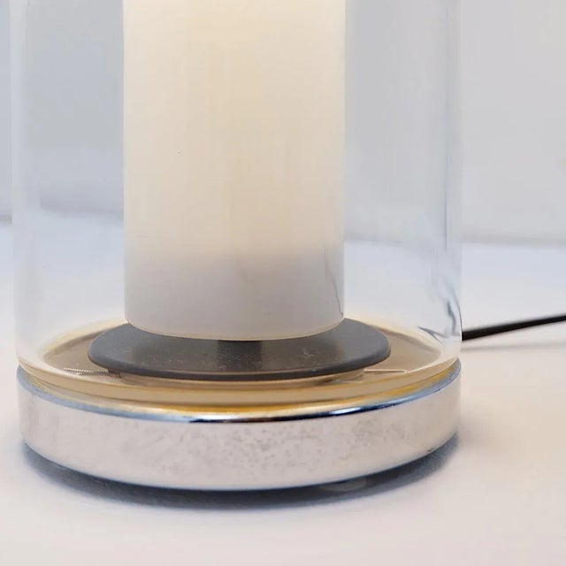 Table Lamp in White Glass and Chrome from Peill & Putzler, 1970s For Sale - Image 9 of 13