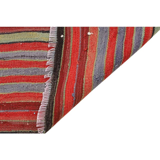 Mid 20th Century Mid 20th Century Striped Vintage Turkish Kilim Rug For Sale - Image 5 of 7