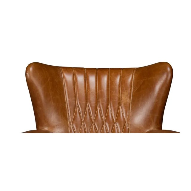 Classic Brown Leather Chair For Sale - Image 12 of 12