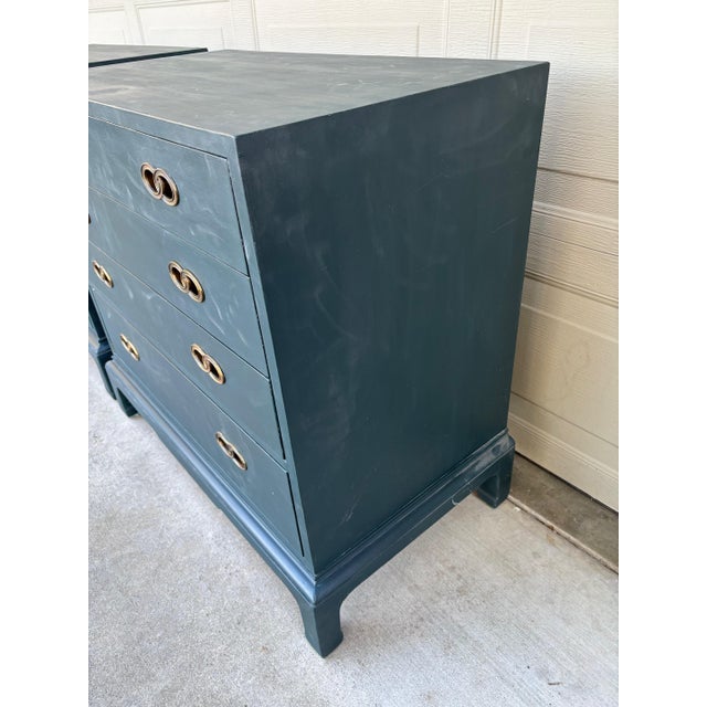 1950s Vintage Pair Henredon Michael Taylor Boho Chests Drawers Dressers Hollywood a Pair For Sale - Image 5 of 12