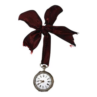 C. 1900 Sterling Pocket Watch Ornament For Sale