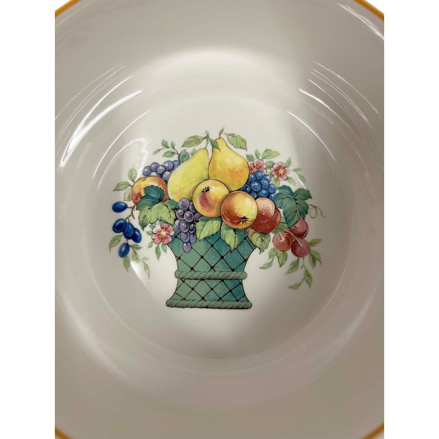 Vintage Porcelain Serving Bowl in the "Basket" Pattern by Villeroy & Boch. For Sale In Los Angeles - Image 6 of 7