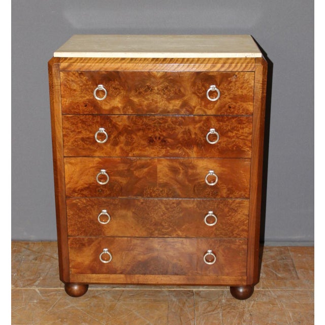 Art Deco Walnut Chest of Drawers, 1930 For Sale - Image 6 of 11