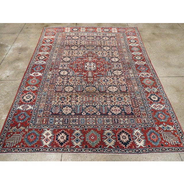 Early 20th Century Galerie Shabab Collection Early 20th Century Persian Heriz Carpet For Sale - Image 5 of 10