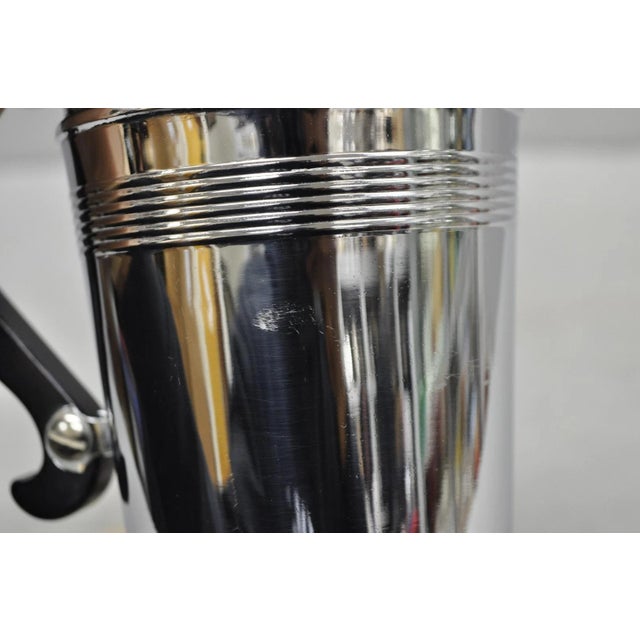 Vintage Art Deco Style Silver Plated Martini Bar Cocktail Shaker Pitcher For Sale - Image 13 of 14