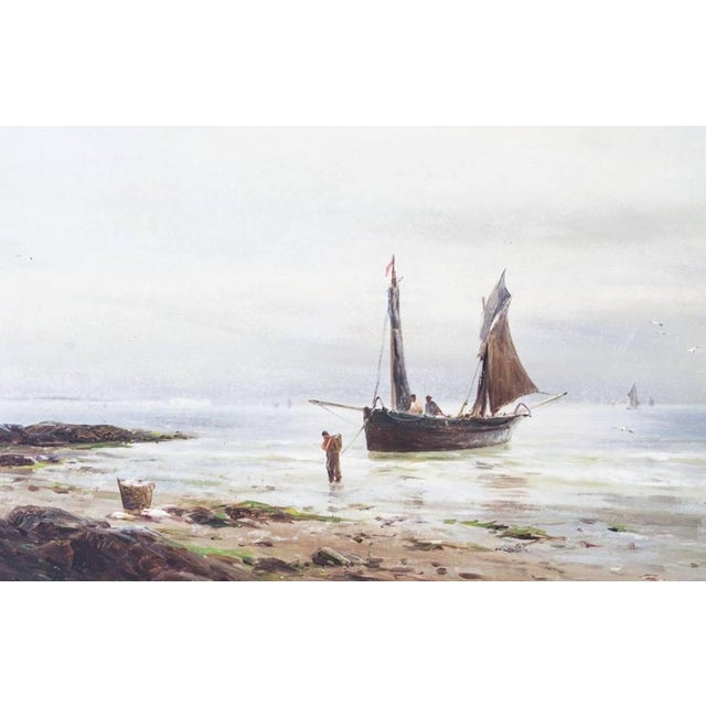 Gustave De Bréanski, Seascape Paintings, 19th-Century, Oil on Canvas, Framed, Set of 2 For Sale - Image 11 of 16