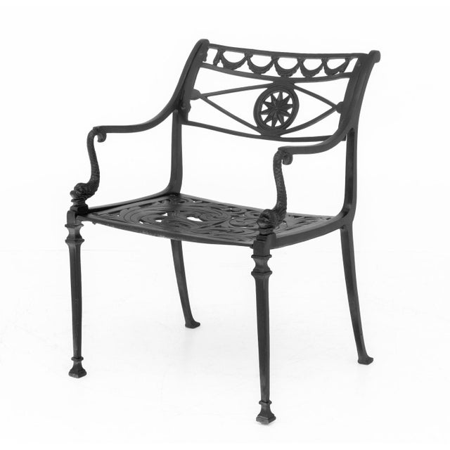 Florentine Craftsmen Cast Aluminum Armchairs, Pair For Sale - Image 9 of 10