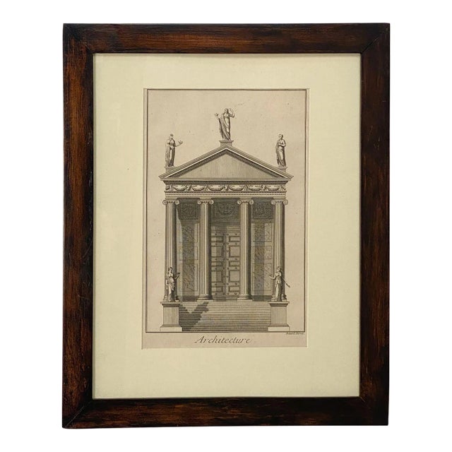 Grand Tour Original Neoclassical Engraving, Italy Circa 1780 For Sale