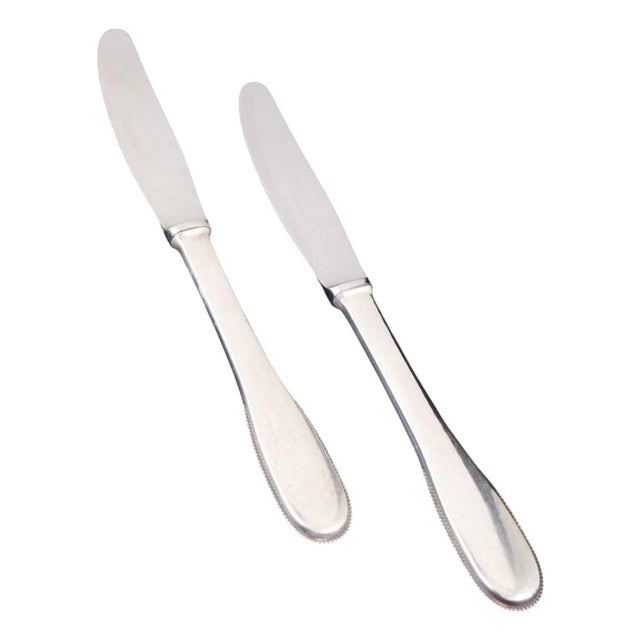 Dinner Knives in Sterling Silver and Stainless Steel by Evald Nielsen, 1930s, Set of 2 For Sale