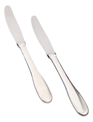 Dinner Knives in Sterling Silver and Stainless Steel by Evald Nielsen, 1930s, Set of 2