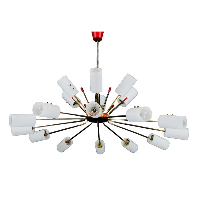 Large Mid-Century 18-Arms Chandelier in the manner of Arredoluce, Italy, 1950s For Sale