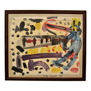 Original Peter Keil "War & Love" Mixed Media Oil Painting