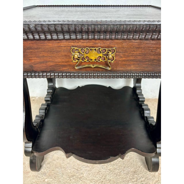 Portuguese Side Table with Drawer and Lower Shelf, 1930s For Sale - Image 13 of 16