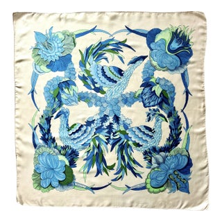 Hermès Tahiti 1971 Silk Scarf Designed by Latham Caty For Sale